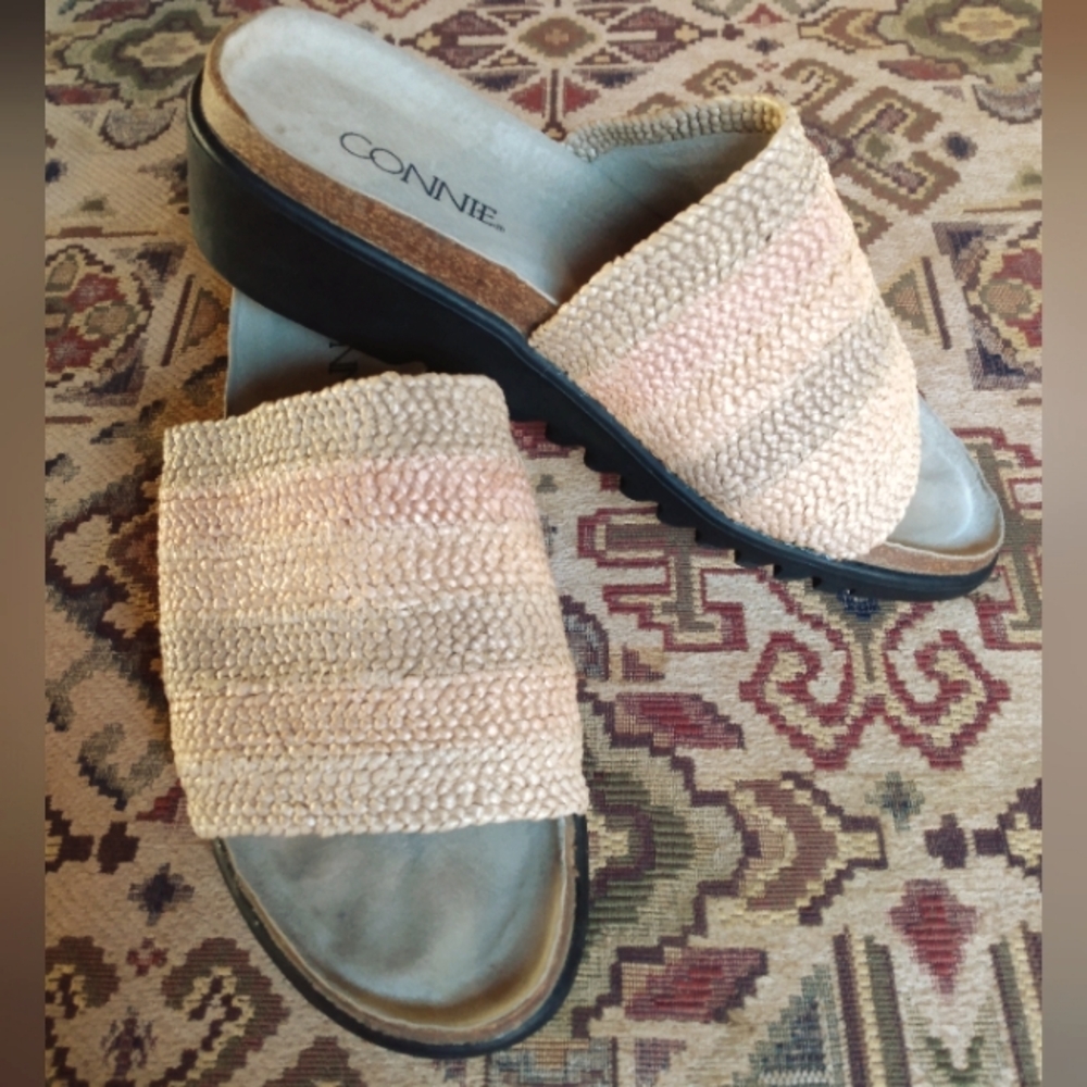 Connie Dakota Woven Textile/Leather Footbed Sandals